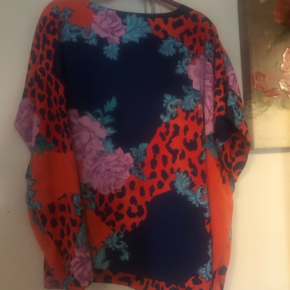 Floral and Leopard Print Women's poncho